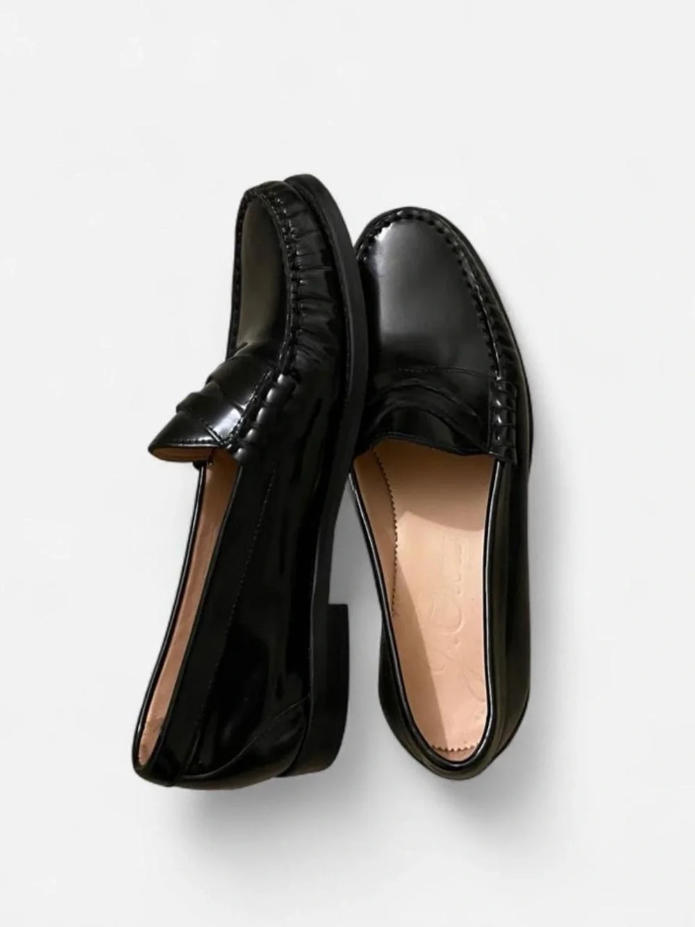 Classic Black JCrew Patent Leather Women's Penny Loafers